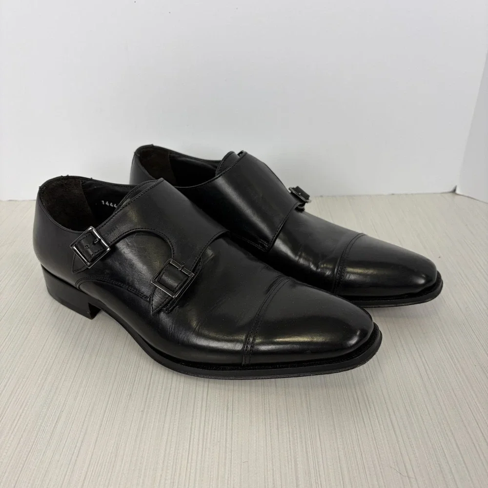 To Boot New York Double Monk Strap Dress Shoes Men's Size 7 Black Leather